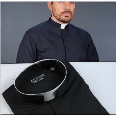 camicia misto cotone - collo romano - 190-5015